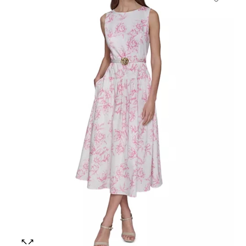 Karl Lagerfeld Floral Pink and White Dress